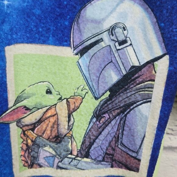 Star Wars Baby Yoda Kids 14/16 Microfleece One Piece Union Suit Pajamas Winter - Picture 5 of 11